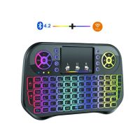 I10 Mini Wireless+bluetooth 7 Color Backlit Light 2.4ghz Air Mouse With Touchpad