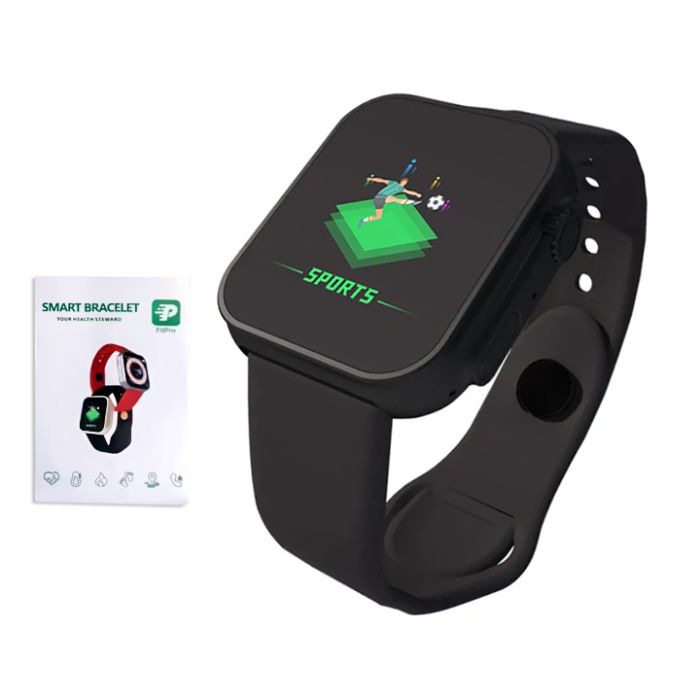 D20 Ultra Smart Watch Heart Rate Blood Pressure Oxygen Reloj Intelligent Smart Bracelet Black