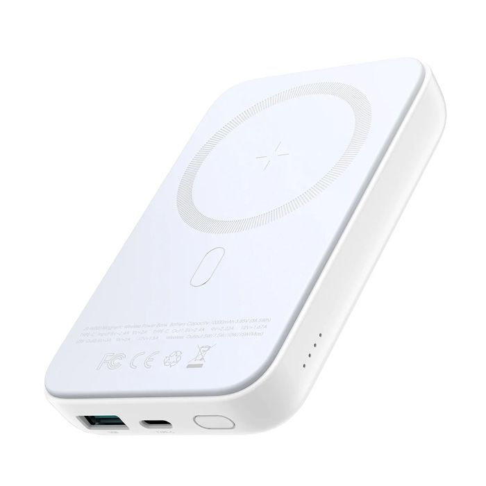 Joyroom Jr-w020 Magnetic Wired + Wireless 2-in-1 Design Wireless Power Bank 10000mah White