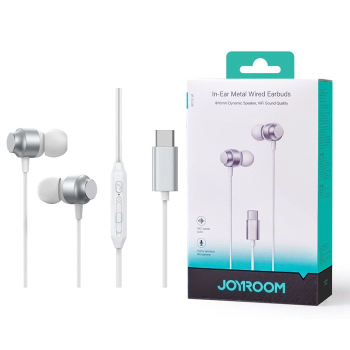 Joyroom-ec06 Type-c Series In-ear Metal Wired Earbuds Black