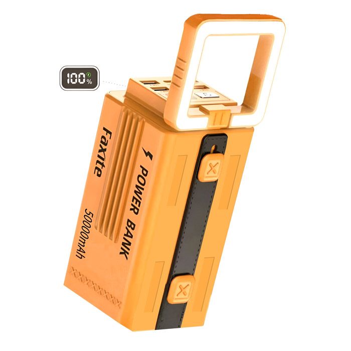 Faxite Y50 50000mah Pd100w Miltifunctional Portable Power Bank With Led Light Yellow