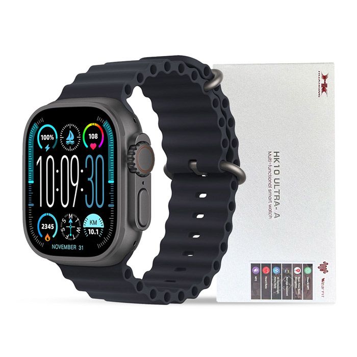 Hk10 Ultra-A Smartwatch 2.02 Inches Large Screen With Wearfit Pro App 2 Straps Black