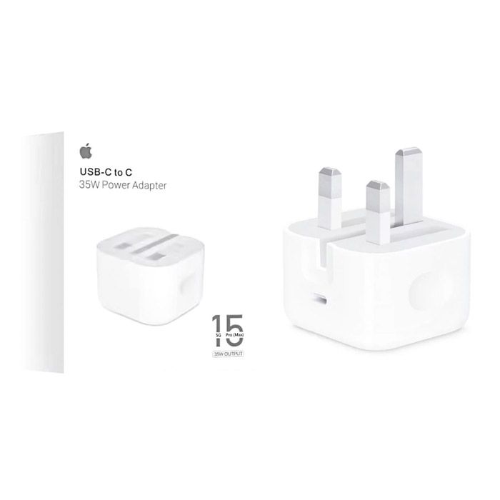 Iphone 15 Pro Max 3 Pin (uk Pin) 35w Usb-c Power Adapter