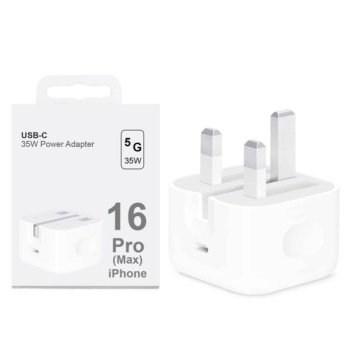 Iphone 16 Pro Max 35w Uk Pin Usb-c Power Adapter