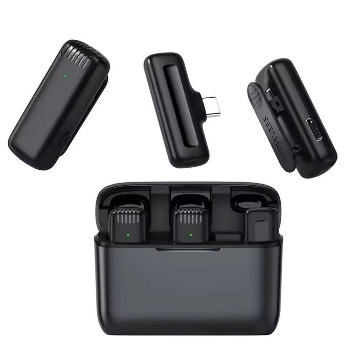 J13 Type C Dual Wireless Lavalier Microphone With Charging Case Video Recording Mic