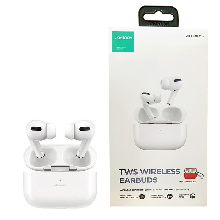 Joyroom Jr-T03s Pro(Nx3) Wireless Headphones White With Thin Red Case