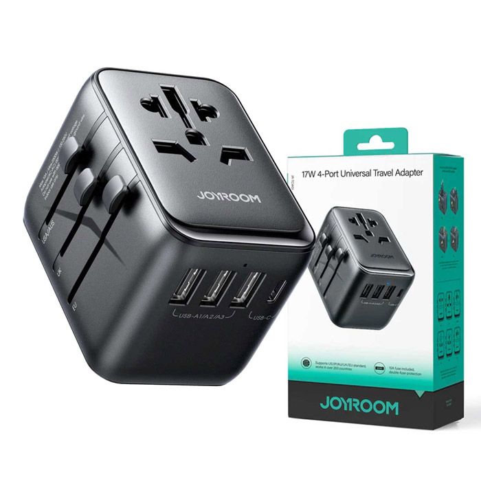 Jr-tcw01 17w 4-port Universal Travel Adapter Black