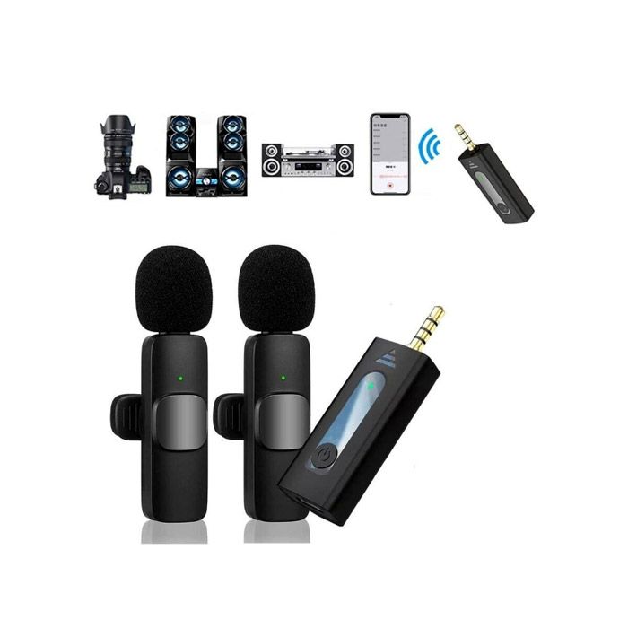 K35 High Quality Wireless Dual Microphone For Mobile Phone And Camera