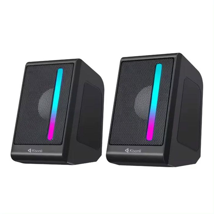 Kisonli X16 Mini Usb 2.0 Portable Speaker For Laptop Pc With Rgb Light