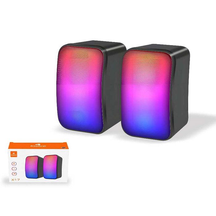 Kisonli X17 Speaker Gaming 2.0 Rgb Lights With Volume Control For Pc Or Laptop