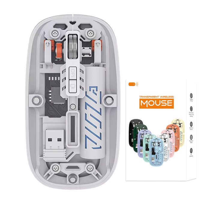 New Transparent M-10a Wireless + Bluetooth Dual Mode Rechargeable Mouse