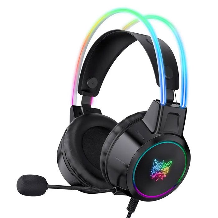 Onikuma-x15 Pro Rgb Head Beam With Mic, 3.5mm Wired Earphones, Durable Stereo Surround, Rgb Gaming Headset