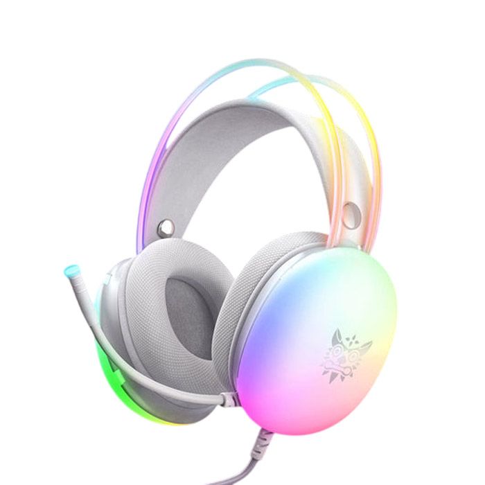 Onikuma-x25 Pro Rgb Head Beam With Mic 3.5mm Durable Stereo Surround Gaming Headset White