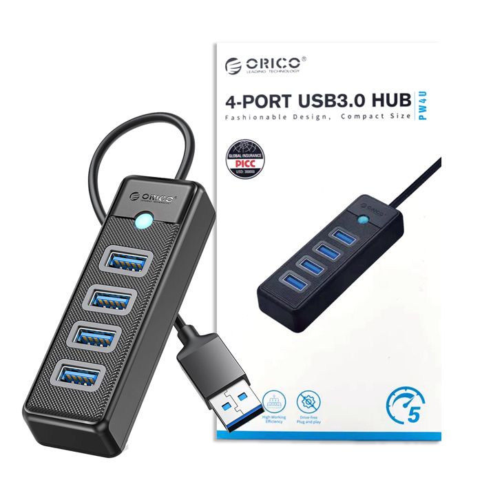 Orico 4-port Usb Hub 3.0 5gbps High Speed Fast Data Transfer
