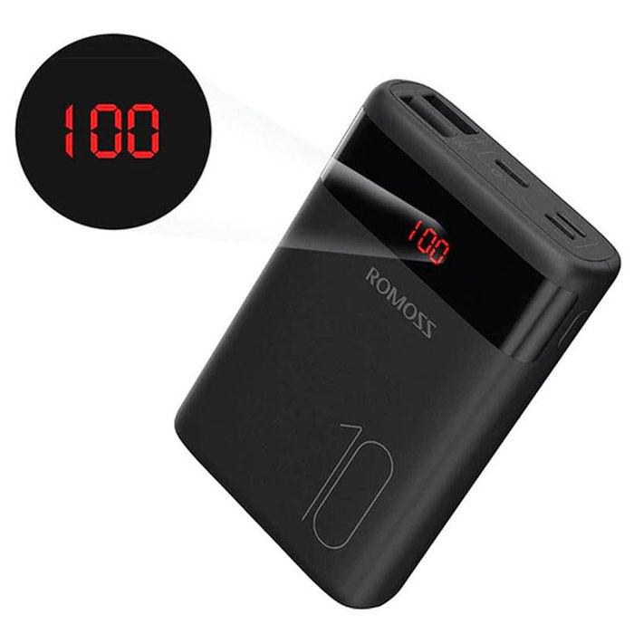 Romoss Ares 10 Power Bank 10000mah Mini Size Charging With Lcd