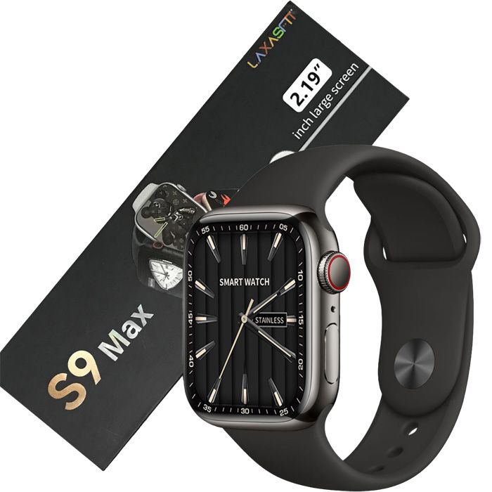 S9 Max 2.19 Inch Display Series 9 Smart Watch (laxasfit App) Black