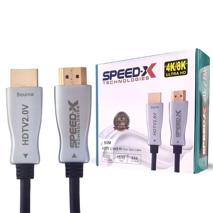 Speed-x 50m Fiber Hdmi Cable 2.0/2.1 Aoc(active Optical Cable) 30awg Copper Support 4k 8k Uhd