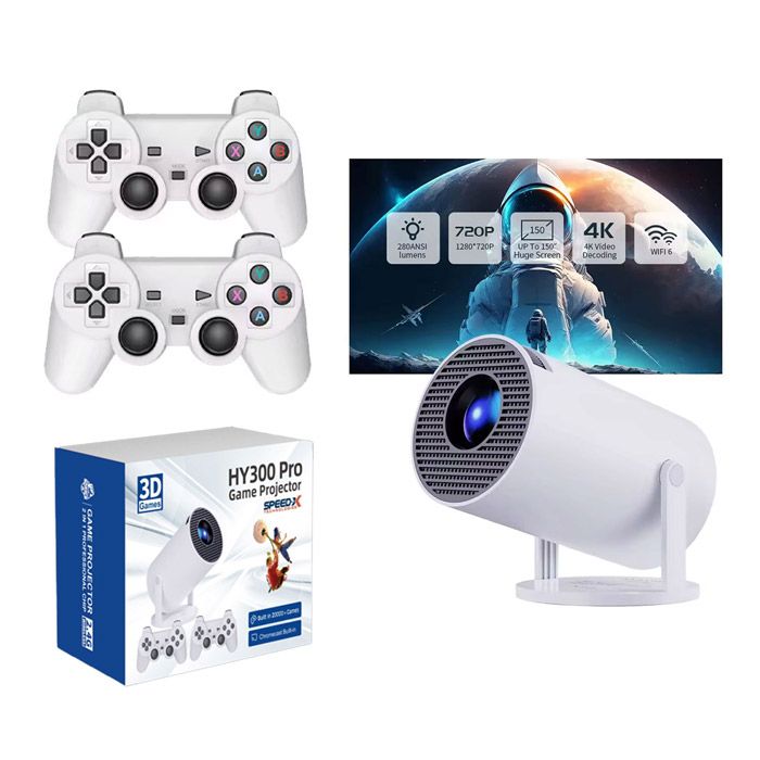 Speed-x Hy300 Pro 280 Ansi 20000+ Game Console Android 11.0 4k Mini Projector