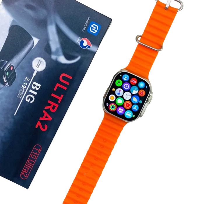 T10 Ultra 2 Smart Watches 2.19 Inch 49mm Straps Bt Call With Hiwatchpro App (orange)