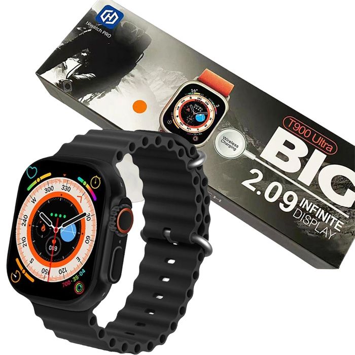 T900 Ultra 2.09 Inch Big Display Bluetooth Calling Series 8 With All Sports Features & Health Tracker, Smart Watch Black