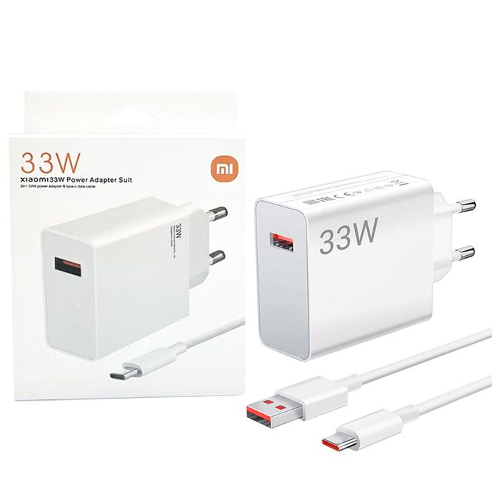 Xiaomi 33w Eu Plug Qc3.0 Fast Quick Wall Charger With Cable