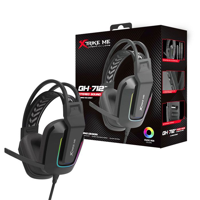 Xtrike Me Gh712 Rgb Gaming Headset With Noise Reduction Microphone Black