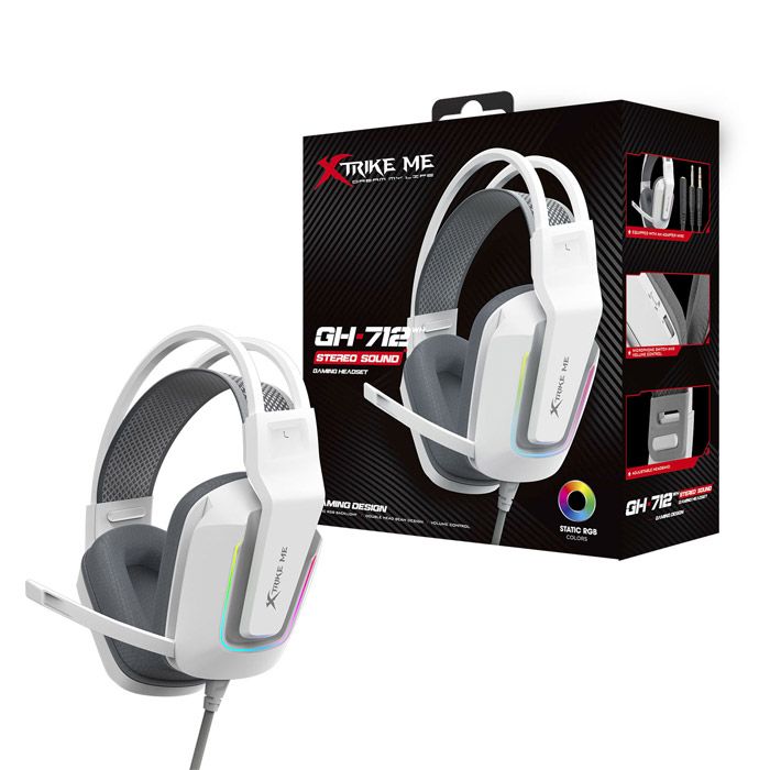 Xtrike Me Gh712 Rgb Gaming Headset With Noise Reduction Microphone White